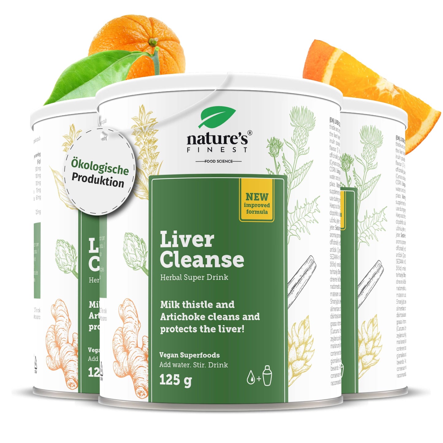 Nature's Finest Liver Cleanse Powder - Liver Complex with Milk Thistle, Artichoke, and Turmeric for Detox - High Potency with 80% Silymarin - No Artificial Additives, Vegan, Tested, 375g