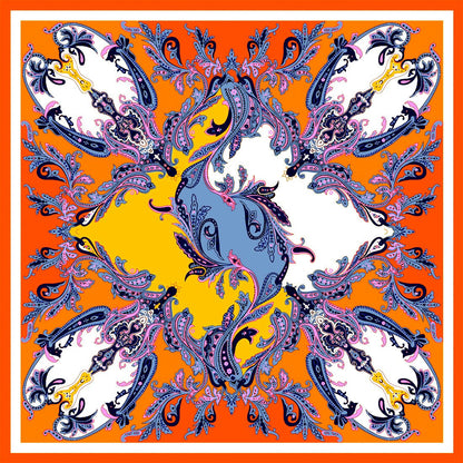 Lorenzo Cana luxury women's silk scarf intricately printed scarf 100% silk 90 cm x 90 cm harmonious colors women's scarf wrap 89023