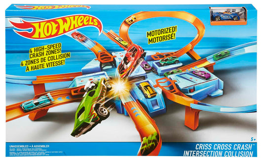 Hot Wheels DTN42 - Trackset with ramps, intersections, looping, parking spots, + 1 vehicle