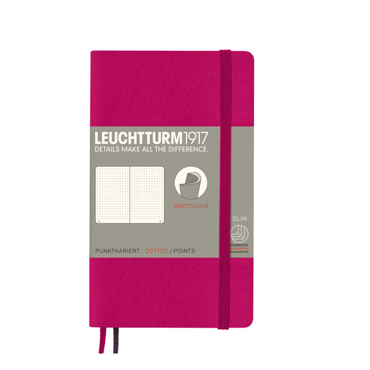 LEUCHTTURM1917 355286 Notebook Softcover Pocket (A6) dotted, Berry