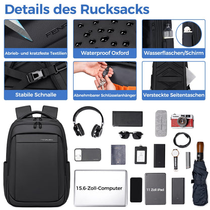 Fenree.geer Backpack Men - Carry-On Backpack 15.6-Inch Laptop Backpack Expandable (Waterproof & Anti-Theft) - Elegant Laptop Bag for Office, Travel, Commuting, and School - Unisex Design