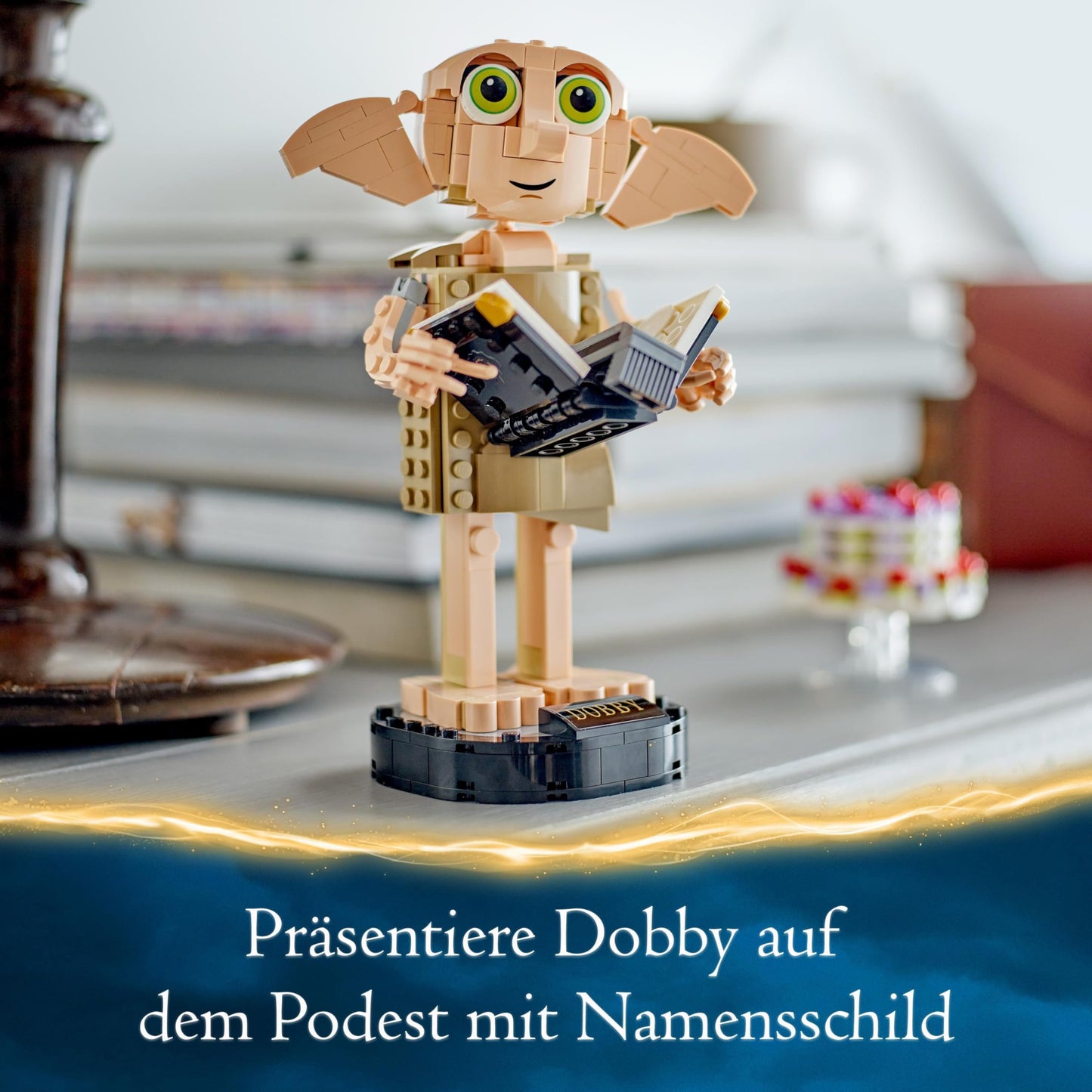 LEGO Harry Potter Dobby the House Elf Set, movable iconic figure, toy, bedroom accessory & decor, character collection, gift for girls, boys, teens, and all fans aged 8 and up 76421