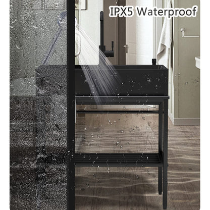 Stainless Steel Standalone Kitchen Sink in Black, with Drainboard for Kitchen Utensils. Great for Kitchen Organization and Storage. Size: 60"