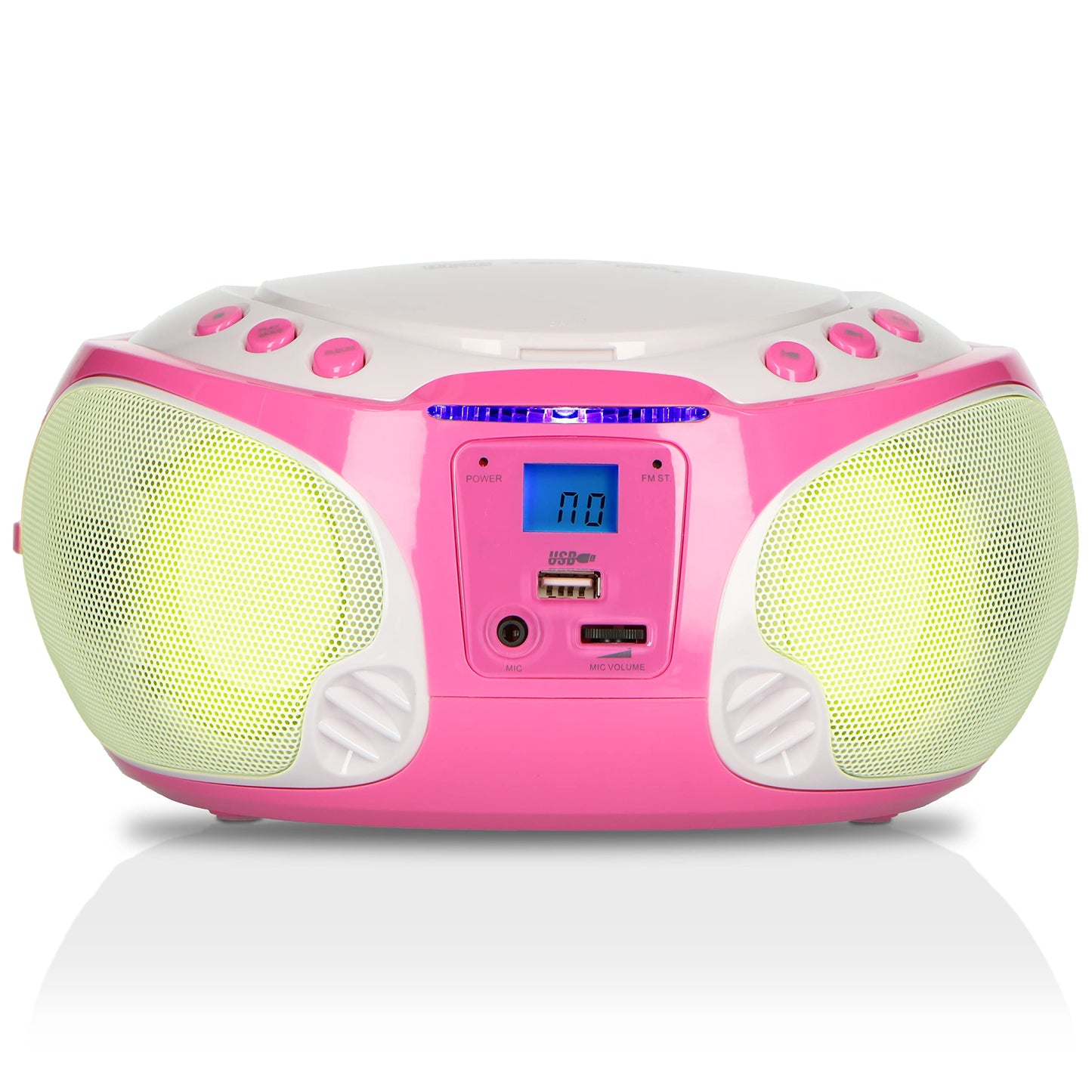 Lenco SCD-650 - portable CD radio - children's boombox - USB & microphone - 6 watt boombox - USB playback - AUX - FM radio - pink
