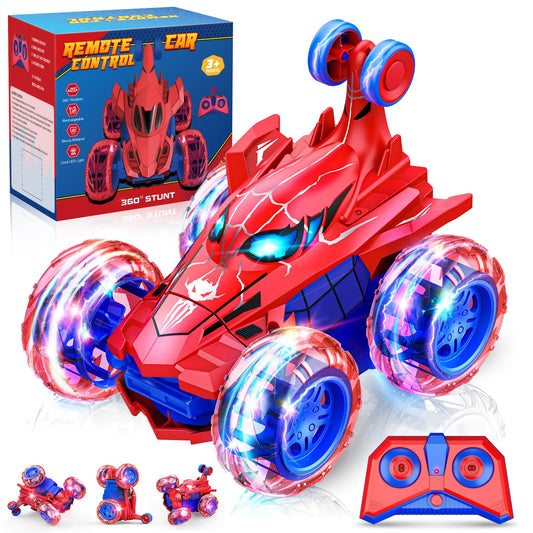 Dreamlandia Remote Control Car for 3 4 5 6 7 8 years old - 2.4GHz RC Car with 360° Flip & LED Light, Toy for 3 years old and up, Rechargeable via Direct Charging, Offroad Monster Truck Gift for Boys Kids