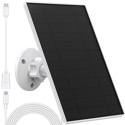 Solar panel for eufy camera, 5W solar panel for Eufy E, 2C/2C Pro, 2/2Pro, E20/E40, Solo, SoloCam spotlight, IP65 waterproof for Eufy with micro-USB connection and (6W white)