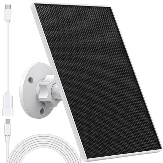 Solar panel for eufy camera, 5W solar panel for Eufy E, 2C/2C Pro, 2/2Pro, E20/E40, Solo, SoloCam spotlight, IP65 waterproof for Eufy with micro-USB connection and (6W white)