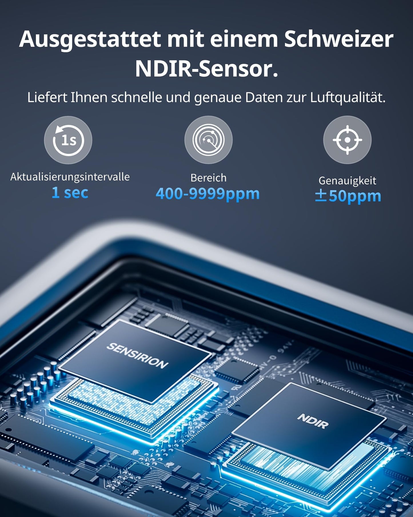 SwitchBot CO2 monitor, CO2 meter with thermometer hygrometer, indoor air quality monitor with CO2 alarm, Bluetooth CO2 sensor with app, 2-year data storage, hub required.