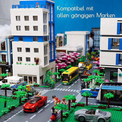 Celawork building plates for roads, cities, road tiles, classic bricks, compatible with most popular brands. 25.5 * 25.5cm plate set for creative play, educational toy.