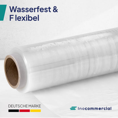 Inoverse 6 Rolls Stretch Film Transparent Wrap Film 50cm/300m - 2kg, Film for Furniture & Moving, Pallet Wrap, Hand Stretch Film, Packaging Film on Roll, Stretch Film Roll