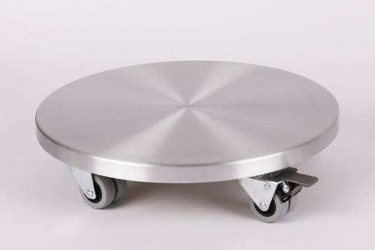 Furniture/plant dolly (Pro) Ø 40 cm, aluminum, 300kg, double casters + brake, Brand: Szagato, Made in Germany (Design plant dolly transport dolly)