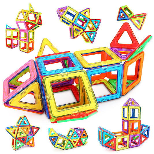 Magnetic building blocks, magnetic toys for kids, magnetic building blocks educational toy birthday preschool kids toddlers boys girls 3 years and up (48pcs Magnetic Tiles)