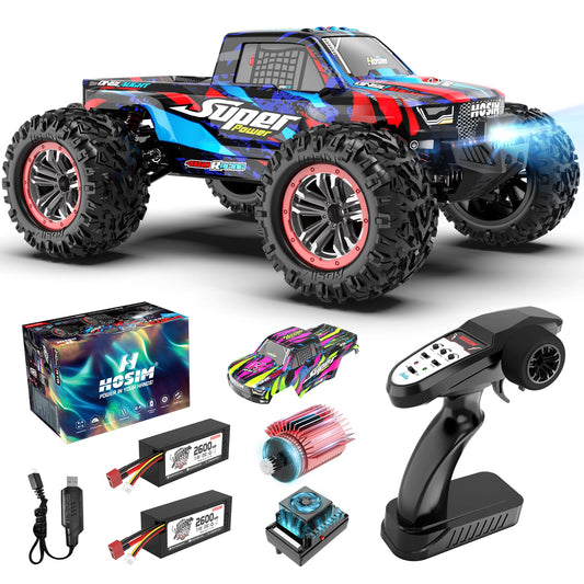 Hosim RC Car, 1:10 Brushless Remote Control Car 68+ km/h, RC Drift Car 4WD with 2 Batteries, Offroad Electronic Toy for Kids and Adults (X08)