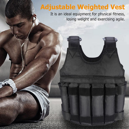 Weighted vest, 50kg training vest, running vest, adjustable weight vest, running jacket. Empty weight vest, heavy sand jacket for strength training, weight loss fitness training vest.