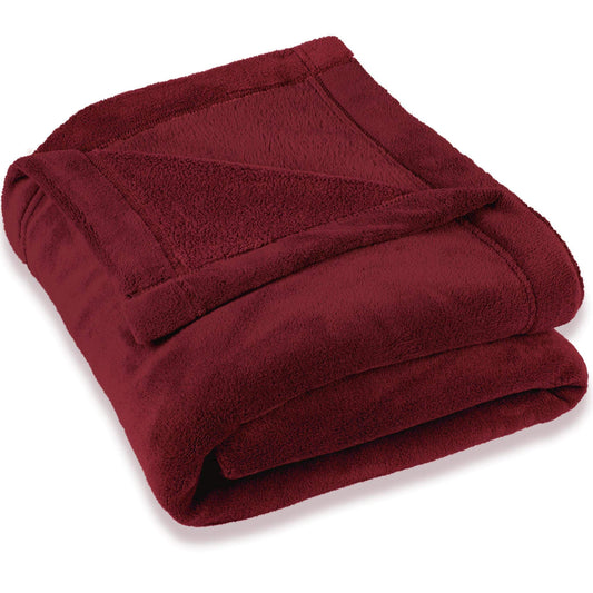 CelinaTex Plush Oversized Cuddle Blanket XXL 220 x 240 cm Bordeaux red Throw Blanket Couch warm Living room soft Microfiber Fleece Oeko-TEX Montreal