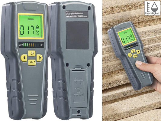 AGT Moisture Meter: Digital 4in1 Moisture Detector with Non-Invasive Measurement, LCD (Moisture Detector, Moisture Meter, Professional Device, Wood Moisture)