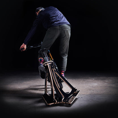 MTB Hopper Manual Balance Machine for mountain bikes - Manual balance trainer with rear wheel cradle - Indoor bike stand