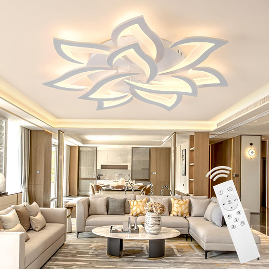 Tetipa LED Ceiling Light Dimmable, 80W-160W Living Room Lamp with remote control and APP, Bedroom Ceiling Light modern Ceiling lighting Chandelier Dimming Lamp Ceiling