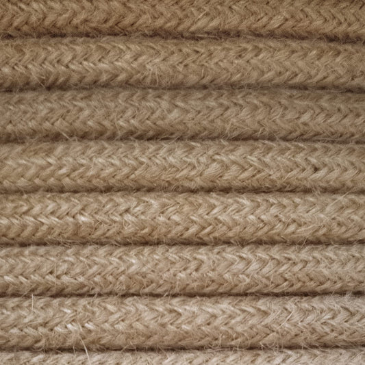 Amarcords - Fabric cables for lamps JUTE, round, Jute, 10 meters, with 2 conductors 2x0.75 - Fabric cable covered with colorful vintage fabric for chandeliers, wall lamps, and lampshades.