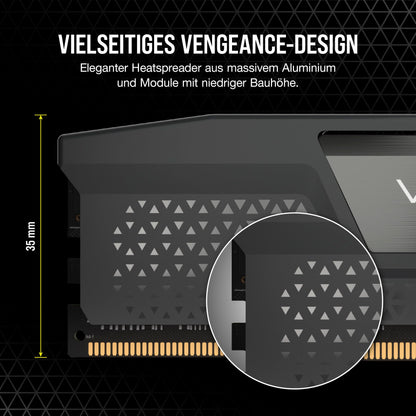 CORSAIR Vengeance DDR5 RAM 32GB (2x16GB) 6000MHz CL36-44-44-96 1.35V AMD Expo Intel XMP 3.0 Desktop Memory - Gray (CMK32GX5M2E6000Z36)