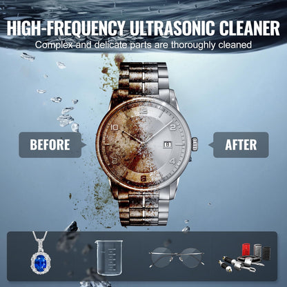 VEVOR 10L Ultrasonic Cleaner with Heating Timer & Basket, professional digital cavitation machine, 240W cleaning machine for laboratory tools metal parts carburetors brass auto parts engine parts