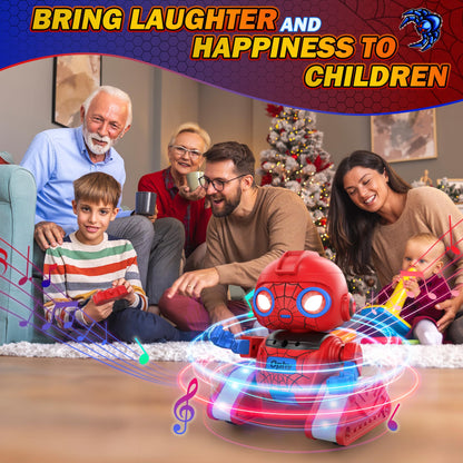 Ophy Robot Kids Toy Spider, rechargeable and projectable, RC robot with LED eyes and music, RC toy monster with gesture sensor for kids 3-8 years old, boys and girls gift, Red