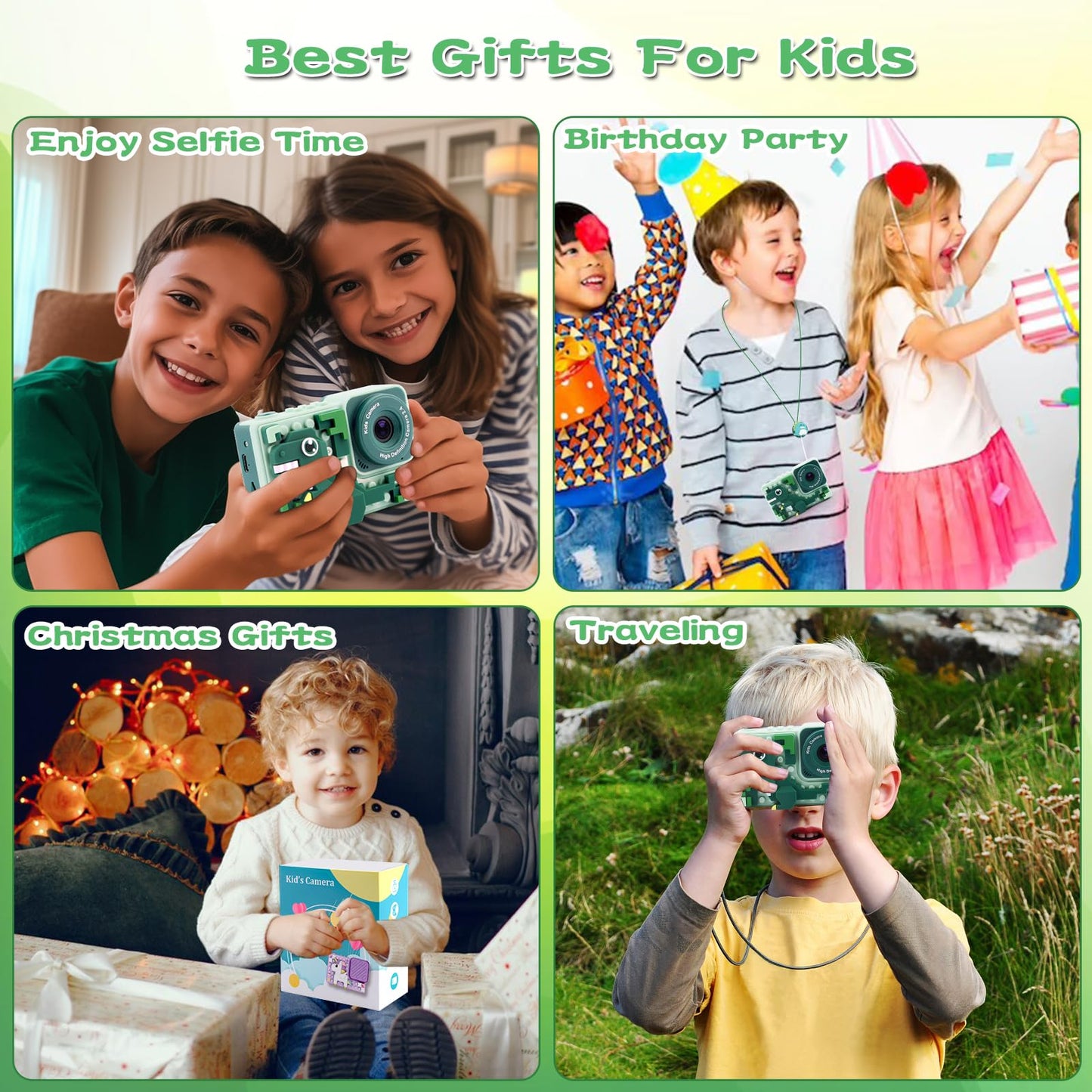Children's camera, camera for kids, back to school birthday gifts for boys 3 4 5 6 8 7 9 10 11 12 years old, 32GB 1080P HD digital camera, boys' camera, camera dinosaur kids toy.