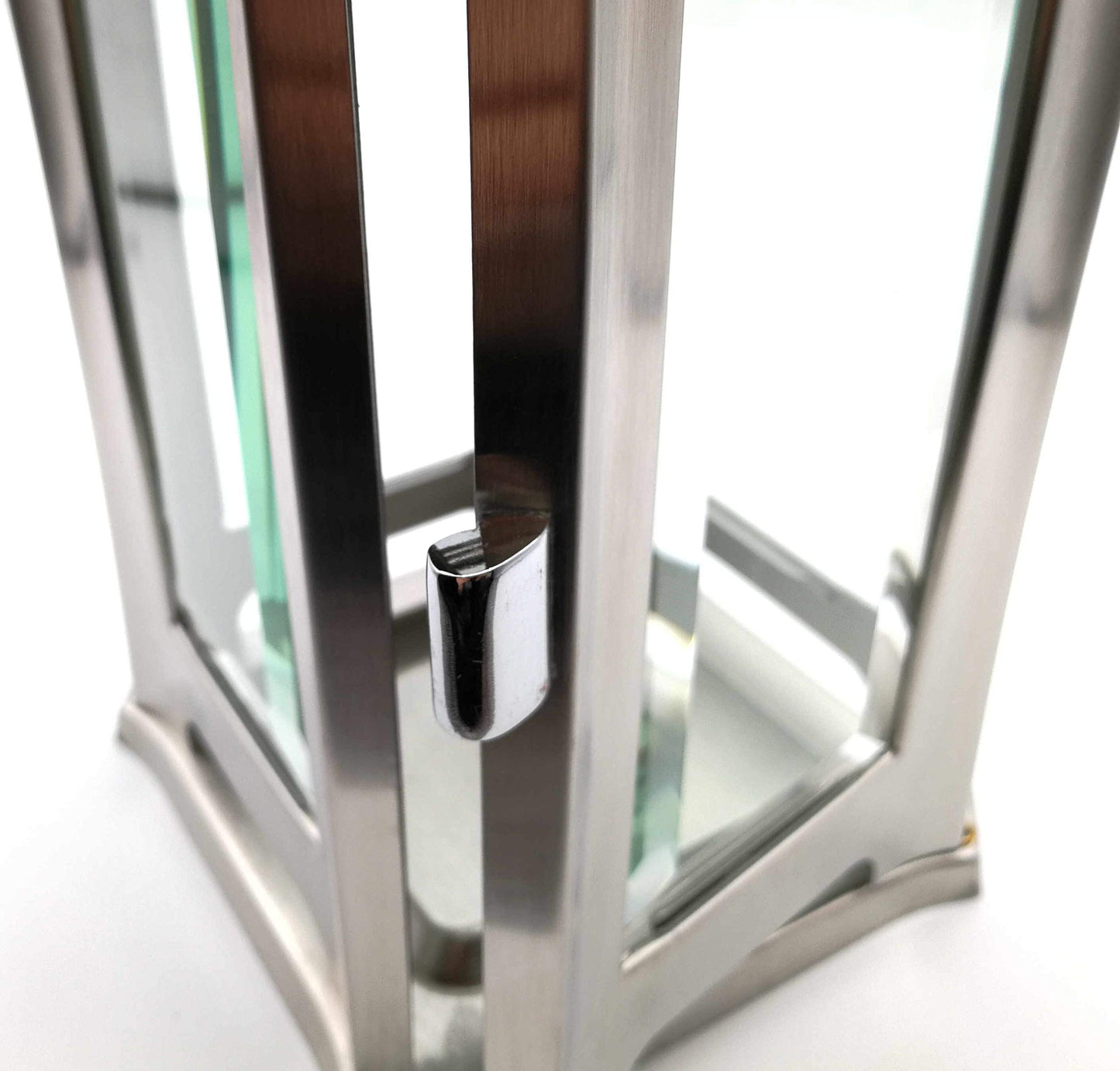 Grave lantern, grave lamp, stainless steel grave light with faceted glass panes including LED grave light 24 cm ... (brushed matte)