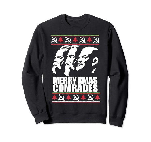 MERRY XMAS COMRADE Ugly Christmas Sweater Marx Engels Lenin Sweatshirt