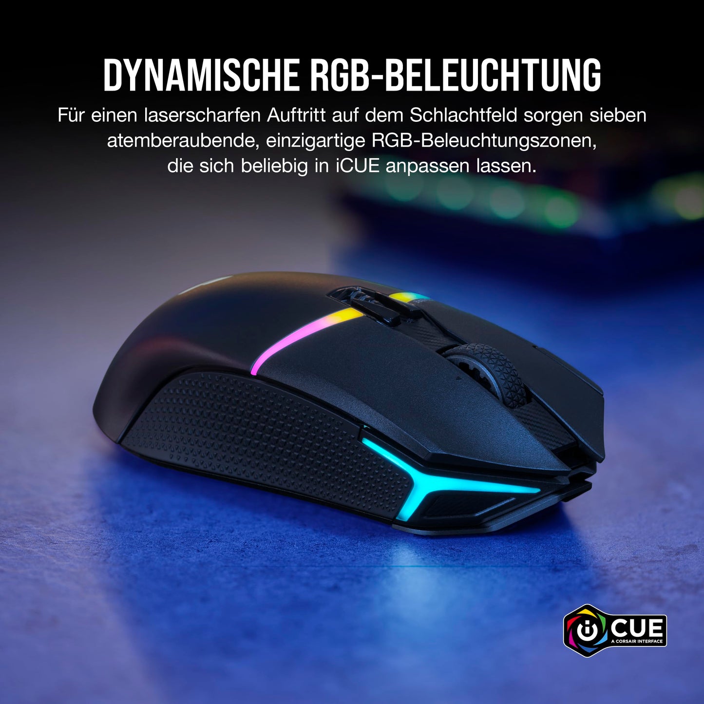 CORSAIR NIGHTSABER WIRELESS RGB FPS/MOBA Gaming Mouse - 26,000 DPI - 11 Programmable Buttons - Up to 100 Hours of Battery Life - iCUE Compatible - PC, PS5, PS4, Xbox - Black