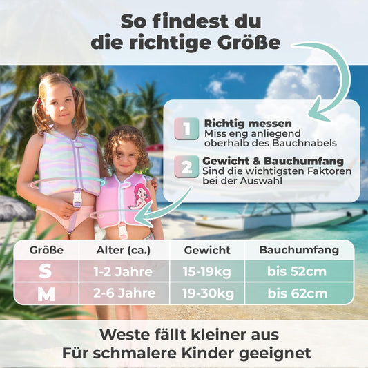 KIDVERSE  Swim Vest for Children 1-2 Years - Comfortable Swim Aid with 52cm Waist - Swim Aid for Children 1-2 Years - Kids Swim Vest for Learning to Swim - Children's Swim Vest