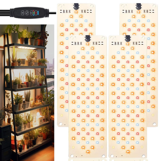 EWITTTI Plant Lamp LED Full Spectrum, Plant Light for Seed Starting, 316 LEDs Plant Grow Light for Indoor Plants with 3/9/12H Timer, 10 Levels of Brightness (4pcs)