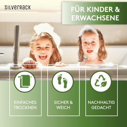 SilverRack Non-Slip Shower Mat 53x53 cm (Yellow) - Shower Anti-Slip Mat BPA Free for Kids - Non-Slip Bath Mat, Machine Washable and Mold Resistant - Non-Slip Shower Insert