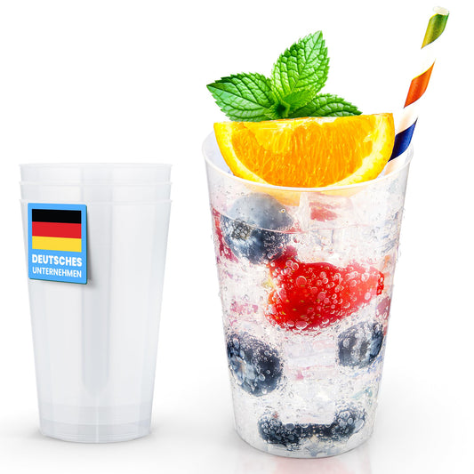 Drinking light® 25 reusable cups | Reusable drinking cups 0.3L | Shatterproof | Dishwasher safe | Party cups plastic cups reusable | Plastic cups in transparent