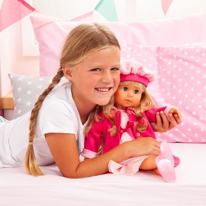 Bayer Design 94635AA Interactive Doll Charlene with Hair and Sleeping Eyes, speaks and sings 90 phrases, 2 poems, and 8 songs, 46cm, Pink.