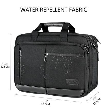 VANKEAN Laptop Bag for Women Men Business Briefcase 17.3 Inch, Fits up to Laptops, Waterproof Laptop Case Computer Bag for Travel/Business/School, Black
