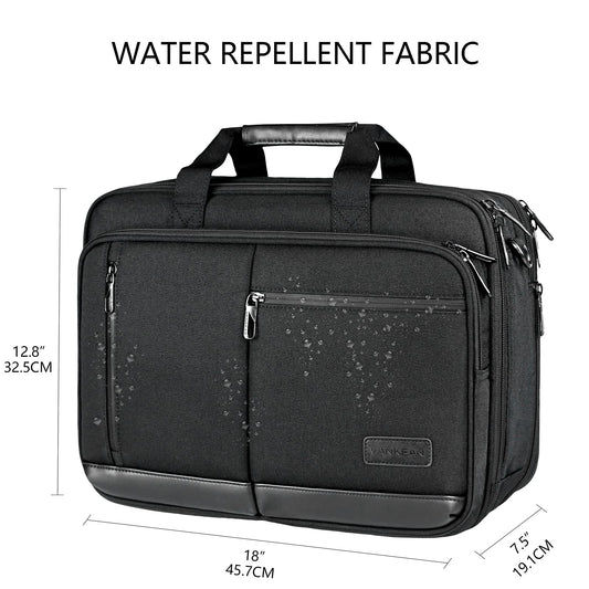 VANKEAN Laptop Bag for Women Men Business Briefcase 17.3 Inch, Fits up to Laptops, Waterproof Laptop Case Computer Bag for Travel/Business/School, Black