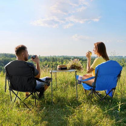 Sportneer Folding Camping Chair: Foldable camping chair up to 160 kg with 3 adjustable angles, backrest, headrest, and carrying bag. Blue, 2-pack.