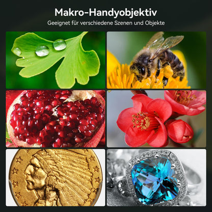 APEXEL Professional Macro Lens for dual/single lens, iPhone, Pixel, Samsung Galaxy smartphones.