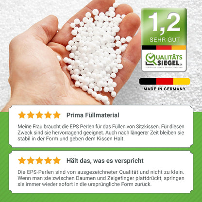 Green Bean 200 liters High-quality EPS beads from German production for bean bag filling | Styrofoam bead refill pack for cushion filling, nursing pillows, bean bags