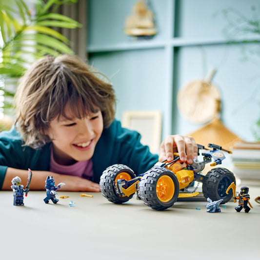 LEGO NINJAGO Arin's Ninja Terrain Buggy, ninja toy with car, dragon, and 4 mini-figures, adventure set with buggy model for kids, birthday gift for boys and girls aged 7+ 71811