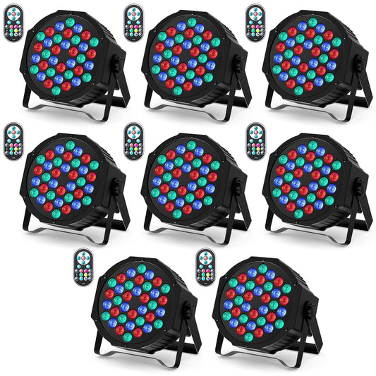 U`King 8 Pack RGB LED Par Lights, 36 LED Stage Light Party Light with Remote Control, Disco Light Spotlight Colorful Lighting for Stage DJ Party Show Bar Halloween Christmas
