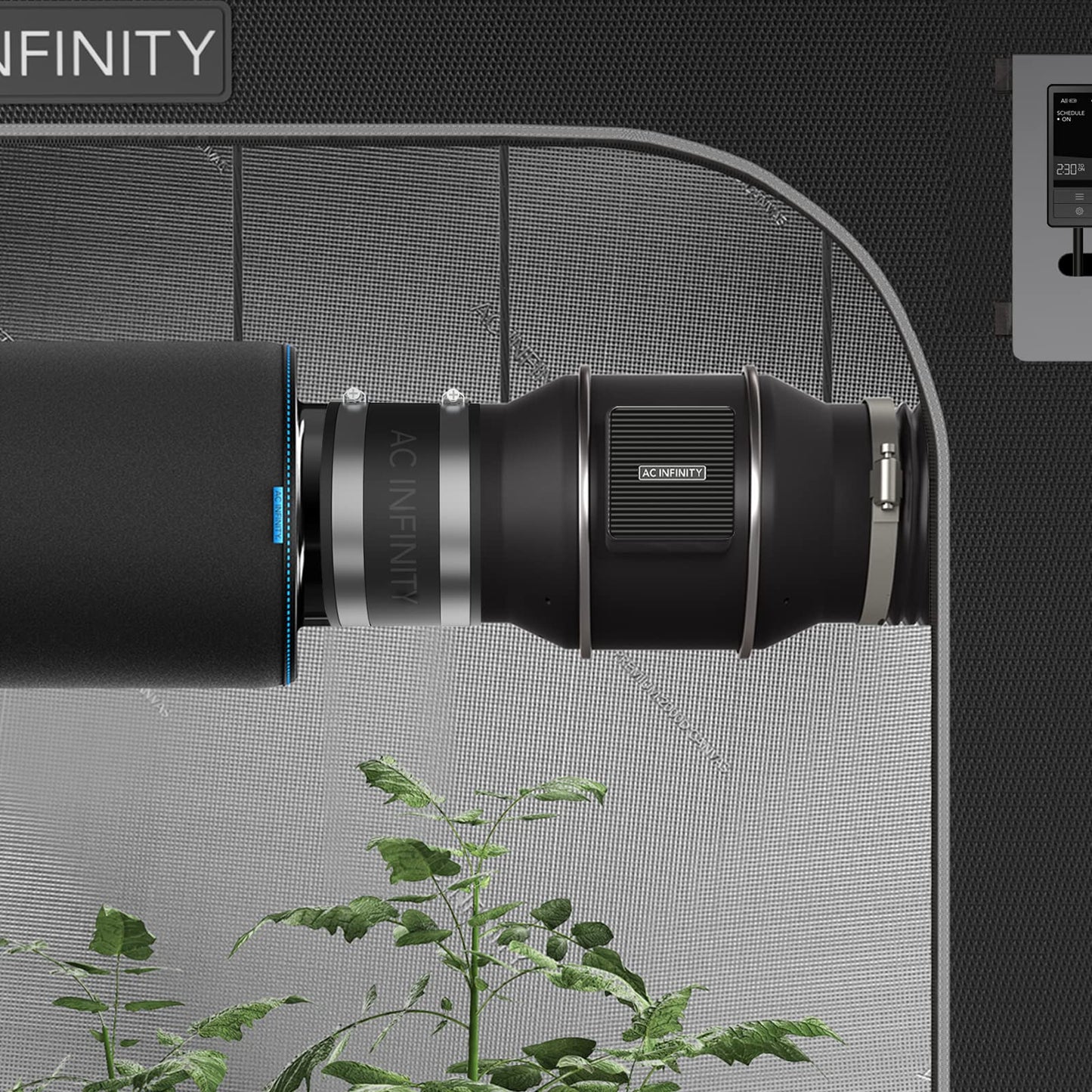 AC Infinity Noise Reducing Clamp, Duct Connector with Stainless Steel Clamps, 150mm - Flexible rubber clamp for inline fans and carbon filters in grow tents and ventilation systems.