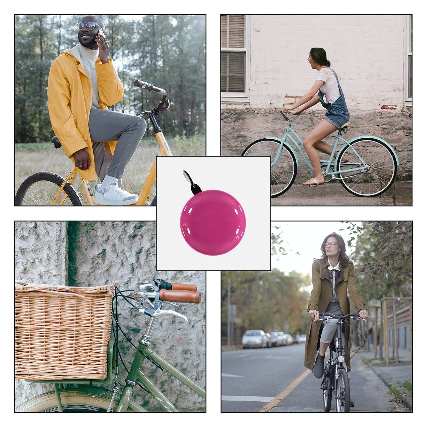 URBAN BIKE Bicycle Bell Big Mama, Bell for Dutch bike or women's bike (pink)