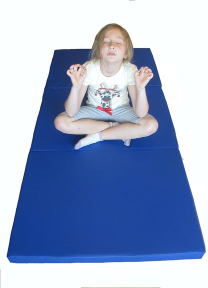 NiroSport folding gym mat 180 x 70 x 8 cm, soft blue gymnastics mat.