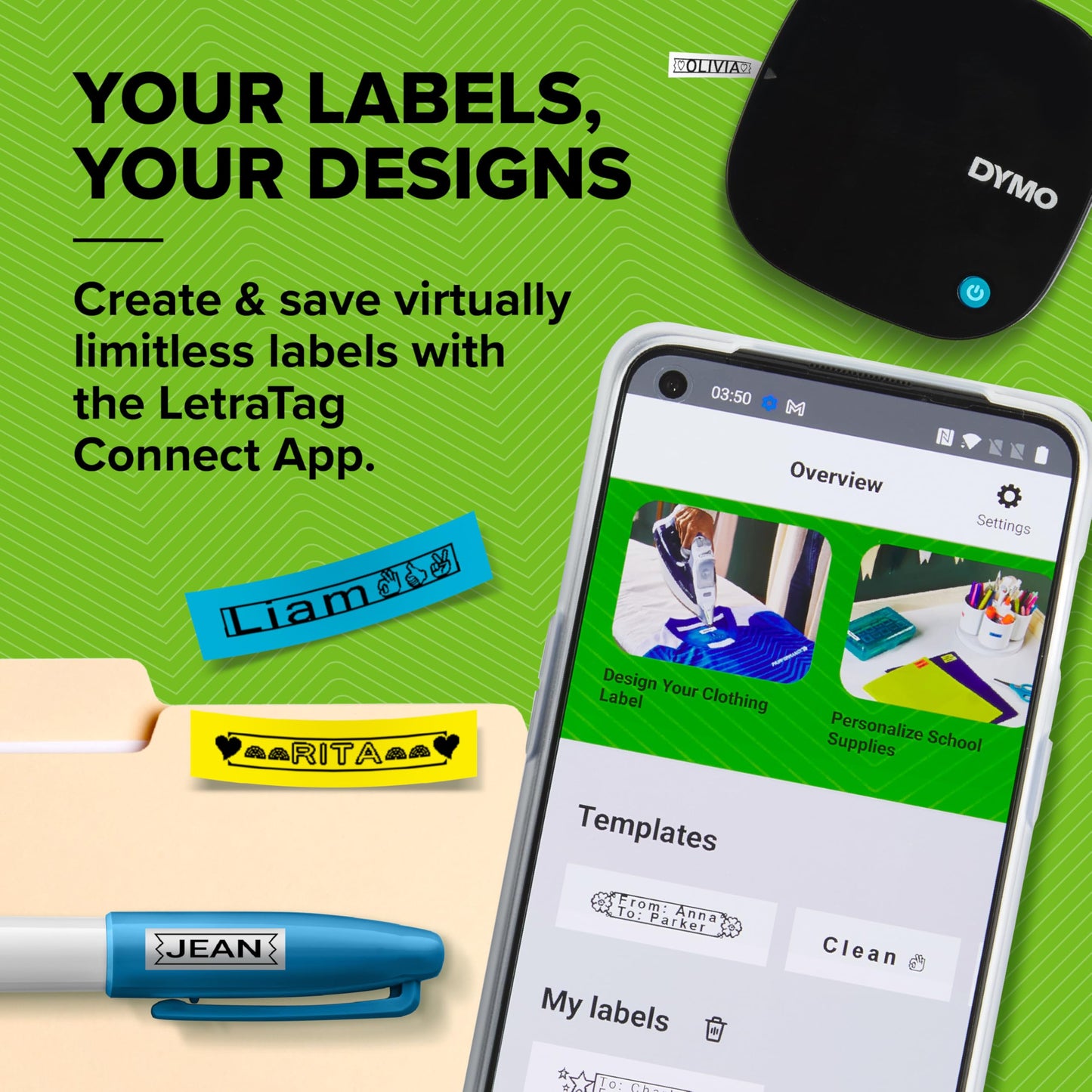 DYMO LetraTag 200B label printer with Bluetooth | compact labeling device | connects via Wireless Bluetooth technology to iOS and Android | includes 3 x label tape