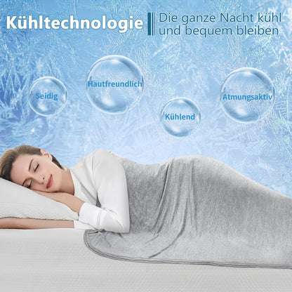 Nigecue Cooling Blanket 150 x 200cm, Self-cooling Summer Blanket with Arc-Chill Q-Max>0.5, Breathable Lightweight Duvet, 2 in 1 double-sided Throw Blanket Sofa Blanket Cooling Blanket for Sleeping