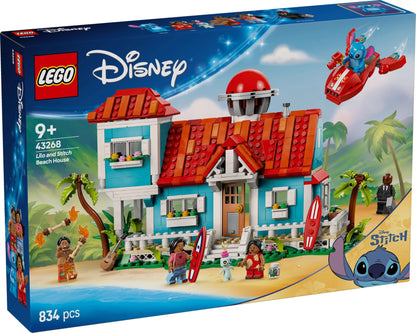 LEGO ǀ Disney The beach house from "Lilo and Stitch" - building toy with 6 rooms, observatory, spaceship, and 5 minifigures - birthday gift for girls & boys aged 9 and up and fans 43268