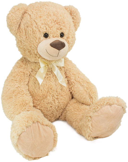 BRUBAKER XXL Teddy Bear 100 cm tall - Beige - plush toy cuddly toy