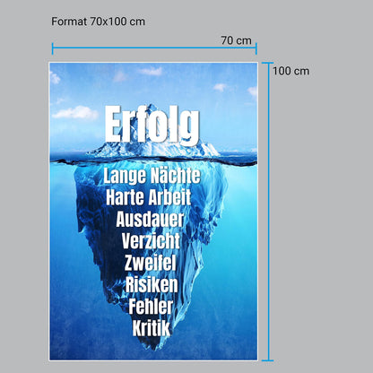wandmotiv24 Poster as wall decor, size 100x70cm, Success Iceberg, Arctic, Work, Modern wall decor, Wall art, Decor, Picture M0031